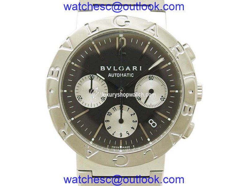 Bulgari BB38SS Stainless Steel Black Dial Automatic 38mm Mens Watch Bulgari