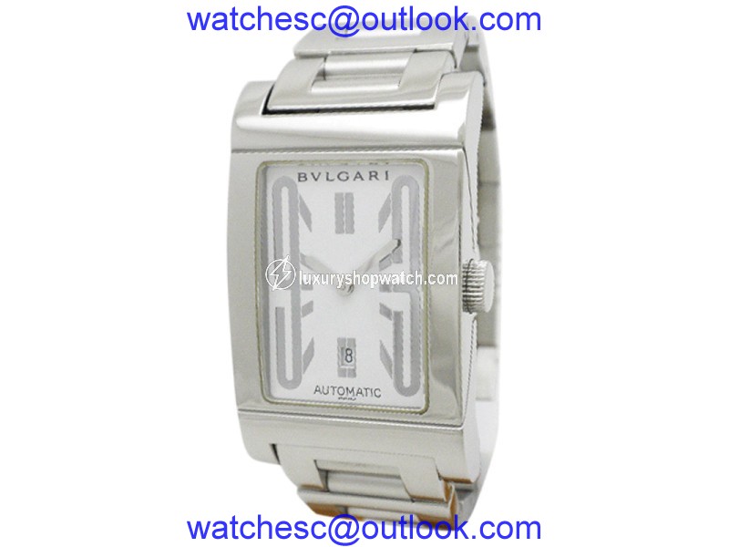 Bulgari Retangolo RT45S Stainless Steel White Dial Automatic 25mm Womens Watch Bulgari