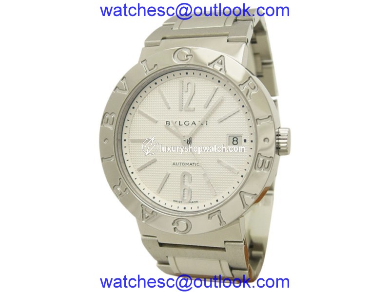 Bulgari BB38SS Stainless Steel White Dial Automatic 38mm Mens Watch Bulgari