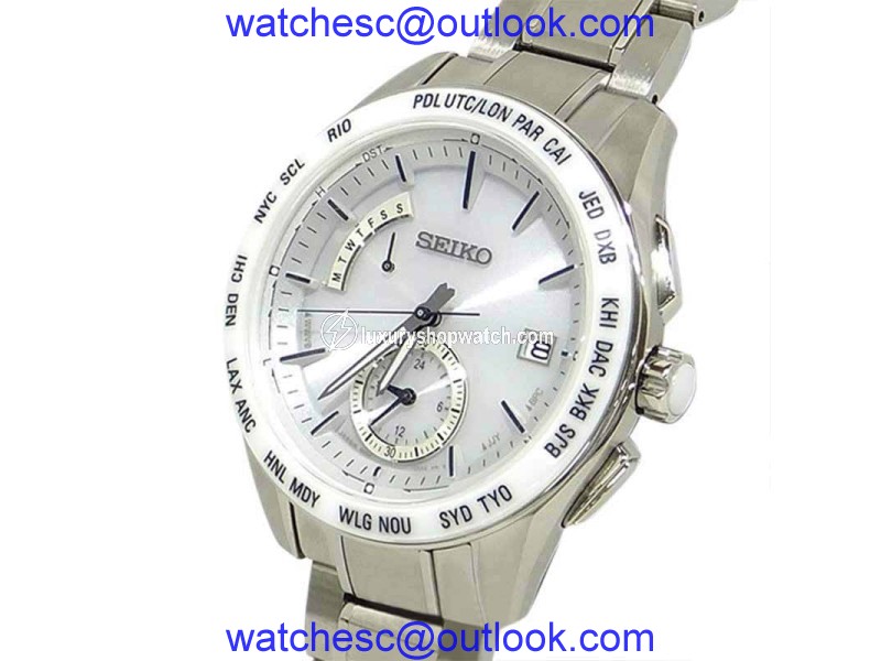 Seiko Brightz SAGA165 8B54-0BC0 Ceramic & Stainless Steel 43mm Mens Watch Seiko