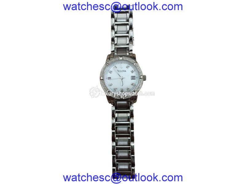 Bulova C637530 Stainless Steel Diamond & Mother Of Pearl 25mm Watch Bulova