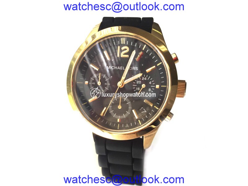 Michael Kors MK5408 40mm Jet Set Black Chronograph Silicone Watch Michael Kors