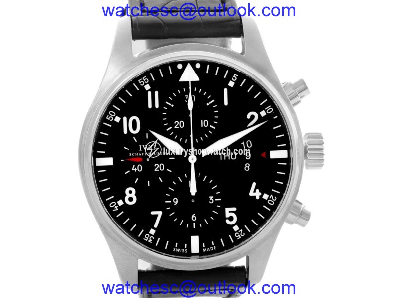 IWC Pilot IW377701 Stainless Steel Black Dial Chronograph Automatic 43mm Mens Watch IWC