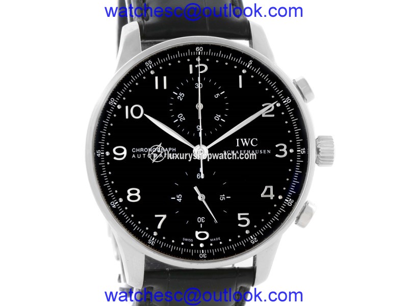 IWC Portuguese IW371447 Stainless Steel Chrono Automatic Black Dial 40.9mm Mens Watch IWC
