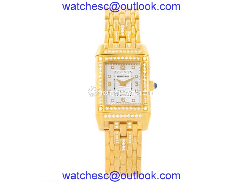Jaeger LeCoultre Reverso 267.1.86 18K Yellow Gold & Diamond 20.5mm Womens Watch Jaeger LeCoultre