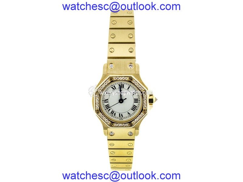 Cartier 18k Yellow Gold Santos Octagon Watch Cartier
