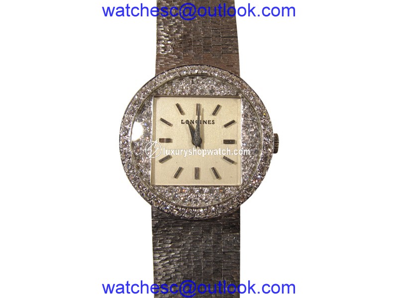 Longines Unisex 14K White Gold Mechanical Movement Vintage Watch |
