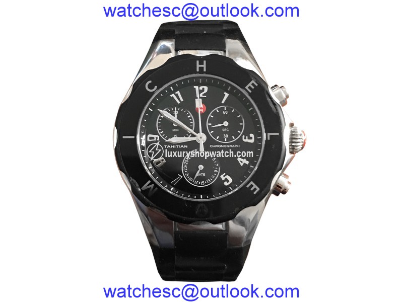 Michele Tahitian Jelly Bean MWW12D000002 Stainless Steel Quartz 44mm Mens Watch Michele