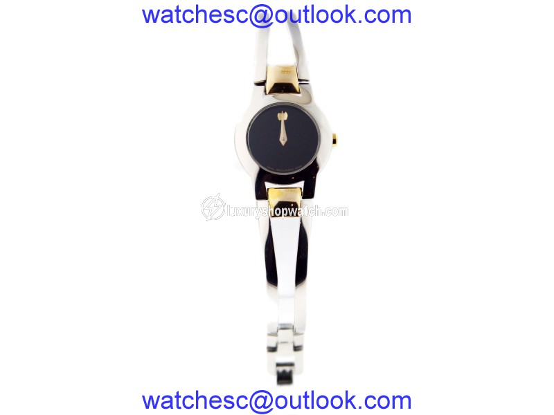 Movado Amorosa Stainless Steel and 18K Yellow Gold 22mm Womens Watch Movado