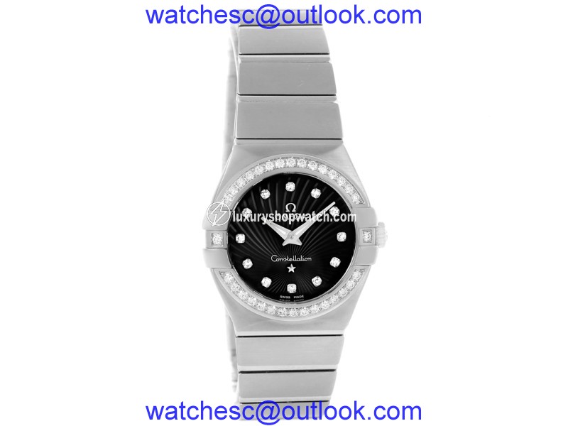 Omega Constellation 123.15.27.60.51.001 Stainless Steel wDiamond Quartz 27mm Womens Watch Omega