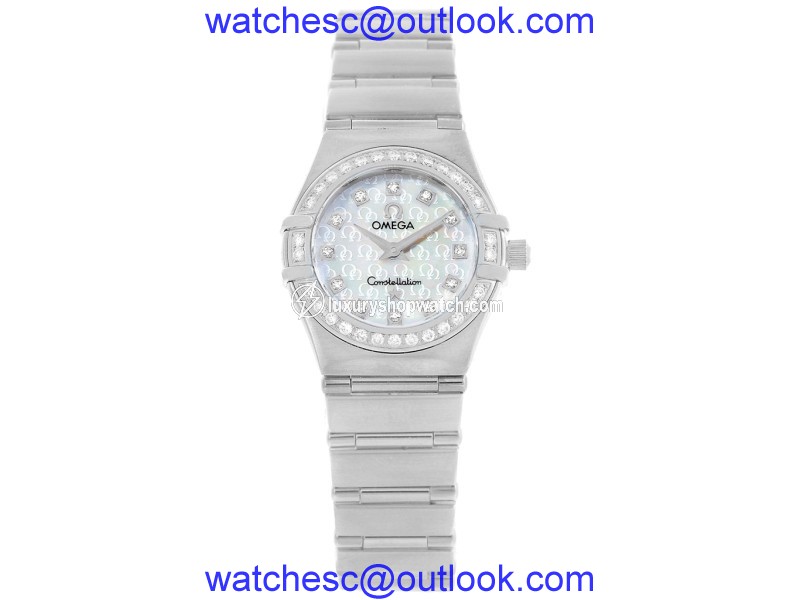 Omega Constellation 1460.75.00 Stainless Steel Mother of Pearl Dial Diamond Quartz 22.5mm Womens Watch Omega