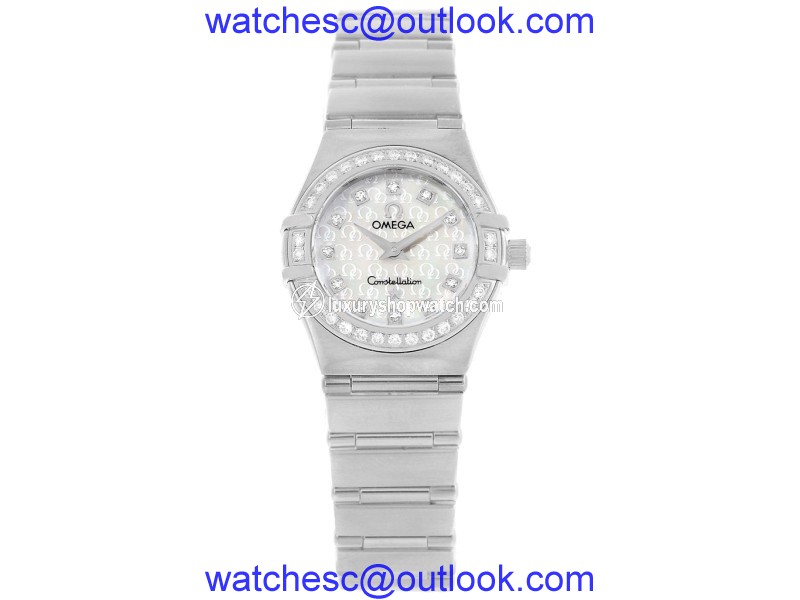 Omega Constellation 1460.75.00 Stainless Steel Mother of Pearl Dial Diamond Quartz 22.5mm Womens Watch Omega