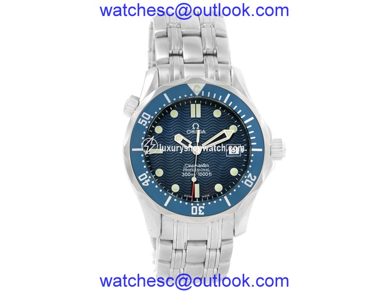 Omega Seamaster 2561.80.00 Stainless Steel & Blue Dial Quartz 36.25mm Mens Watch Omega