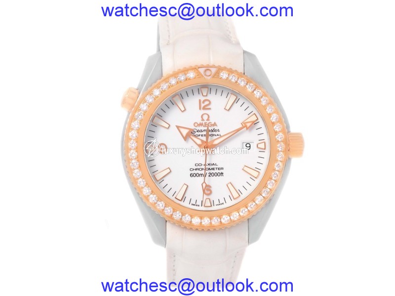 Omega Seamaster Planet Ocean 222.28.42.20.04.001 Stainless Steel & 18K Rose Gold 42mm Womens Watch Omega