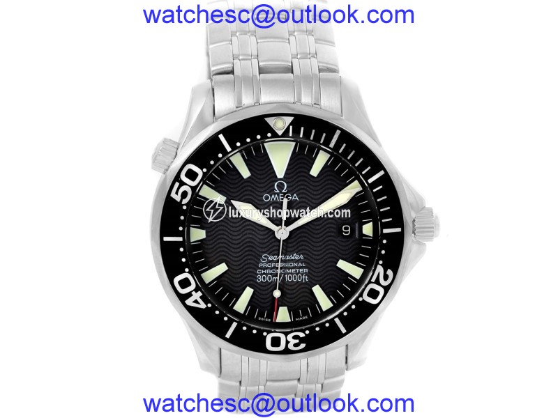 Omega Seamaster 2254.50.00 Stainless Steel & Black Wave Dial 41mm Mens Watch Omega