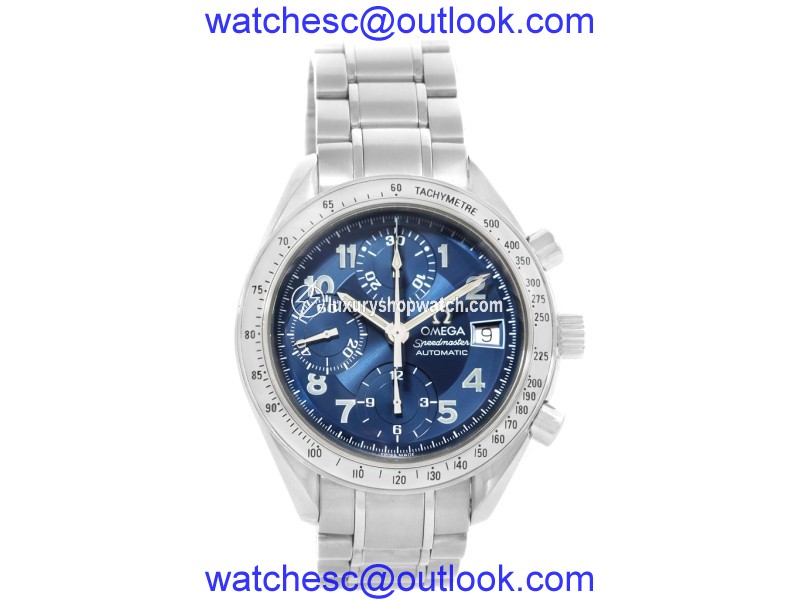 Omega Speedmaster 3513.82.00 Stainless Steel Blue Dial Automatic 39mm Mens Watch Omega