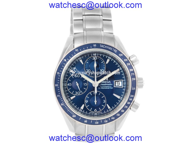 Omega Speedmaster Date 3212.80.00 Stainless Steel Blue Dial Automatic 40mm Mens Watch Omega
