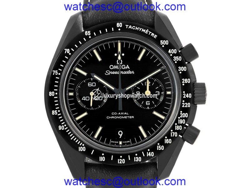 Omega Speedmaster 311.92.44.51.01.004 Black Ceramic & Leather Authomatic 44.25mm Mens Watch Omega