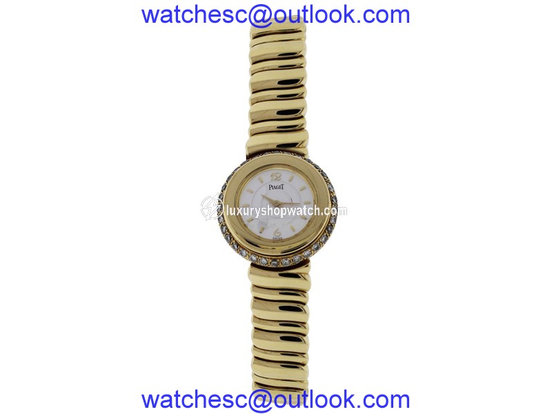 Piaget 20123 18K Yellow Gold 0.65ct. Diamond Bezel 25mm Womens Watch Piaget