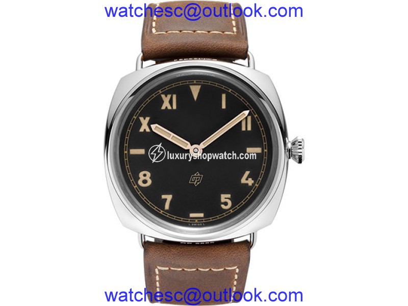 Panerai Radiomir Stainless Steel / Leather with Black Dial 47mm Mens Watch Panerai