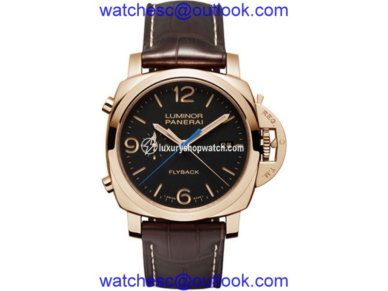 Panerai Luminor 18K Rose Gold / Leather 44mm Mens Watch Panerai
