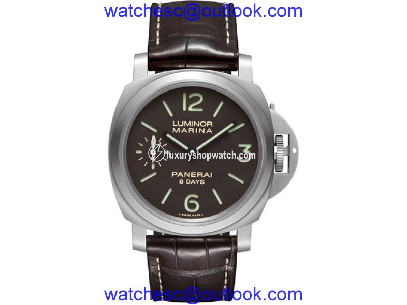 Panerai Luminor Marina Titanium / Leather Mechanical 44mm Mens Watch Panerai