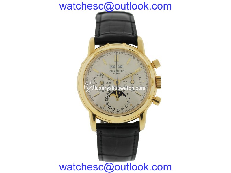Patek Philippe Perpetual Calendar 3970 18K Yellow Gold & Leather 36mm Mens Watch Patek Philippe