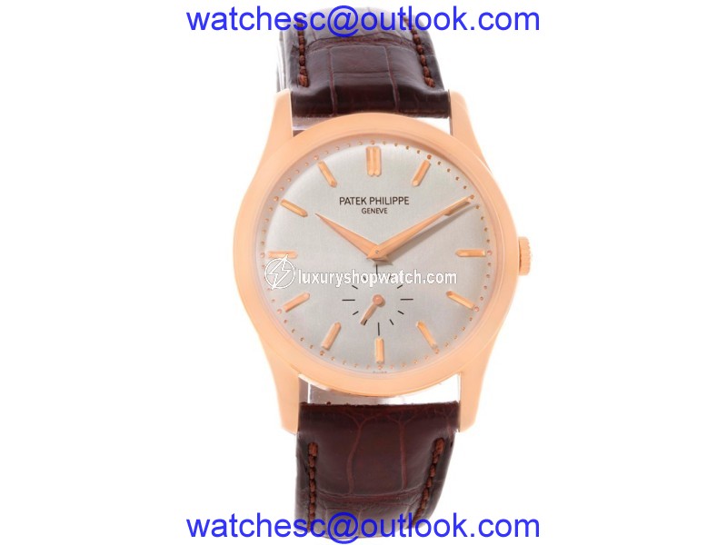 Patek Philippe Calatrava 5196R 18K Rose Gold & Silver Dial 37mm Mens Watch Patek Philippe