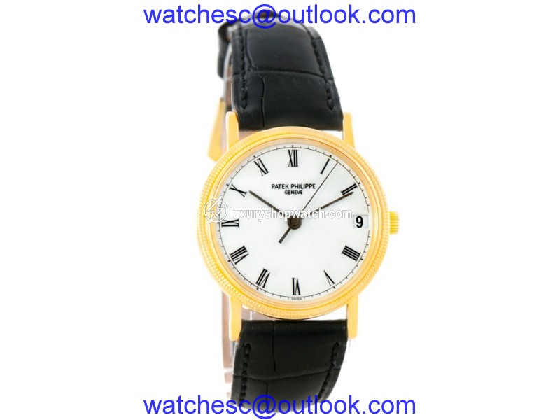 Patek Philippe Calatrava 3802 18K Yellow Gold & Leather Automatic 33mm Mens Watch Patek Philippe