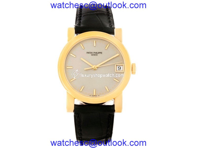 Patek Philippe Calatrava 5012 18K Yellow Gold & Leather Automatic 33.5mm Mens Watch Patek Philippe