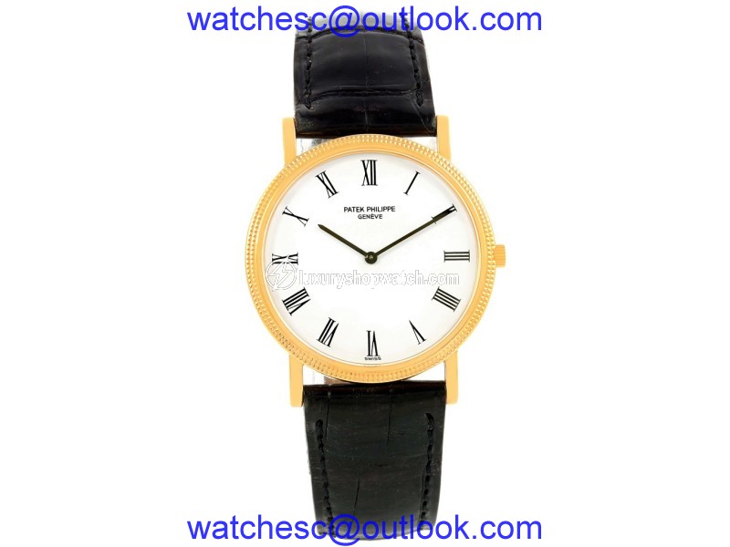 Patek Philippe Calatrava 3520 18K Yellow Gold & Leather Manual 32.2mm Mens Watch Patek Philippe