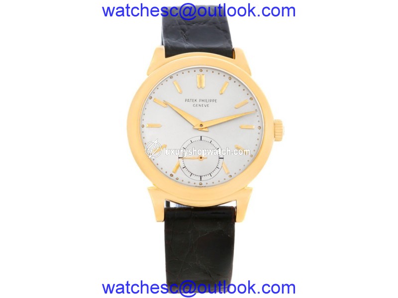 Patek Philippe Calatrava 1491 18K Yellow Gold & Leather Vintage 34mm Mens Watch Patek Philippe