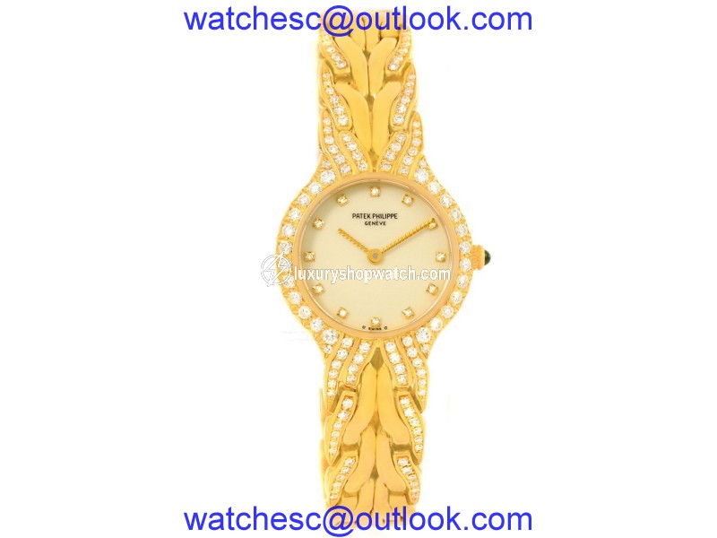Patek Philippe La Flamme 4816 18K Yellow Gold Diamond 23mm Womens Watch Patek Philippe