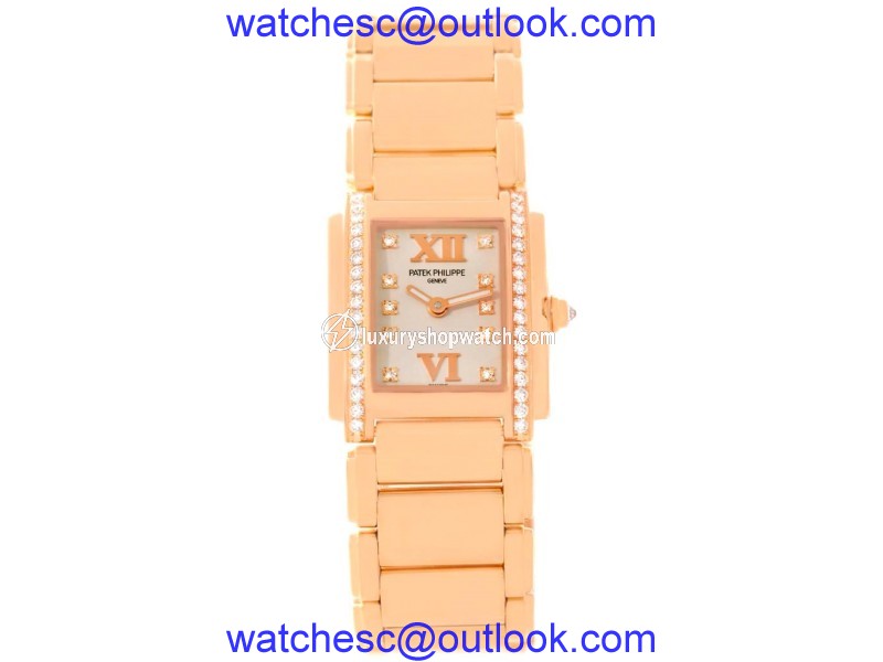 Patek Philippe Twenty-4 4910 18K Rose Gold Diamond 25mm Womens Watch Patek Philippe