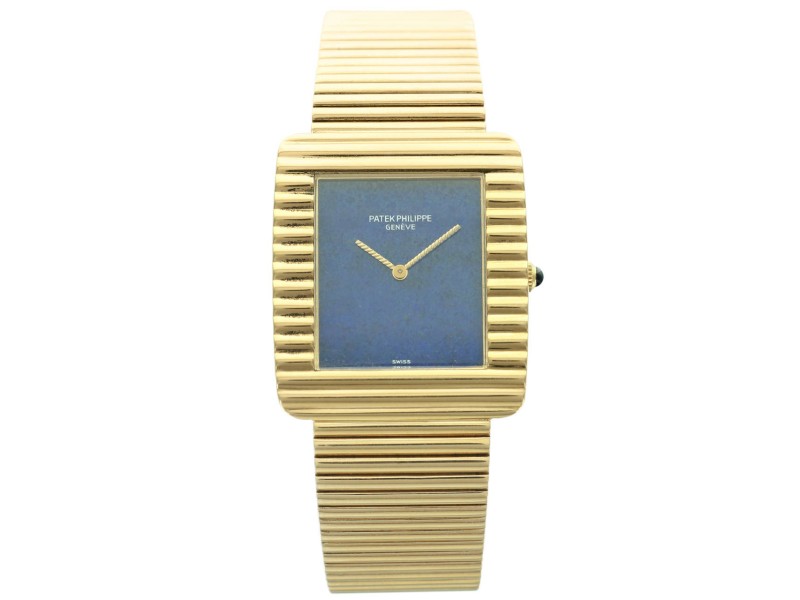 Patek Philippe Yellow Gold Lapis Lazuli Dial Wristwatch Patek Philippe