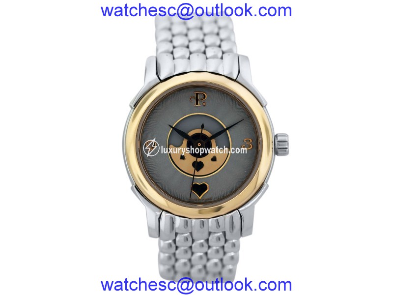Perrelet Lady Coeur 640 Stainless Steel and 18K Yellow Gold 30mm Womens Watch |Perrelet| Buy at TrueFacet