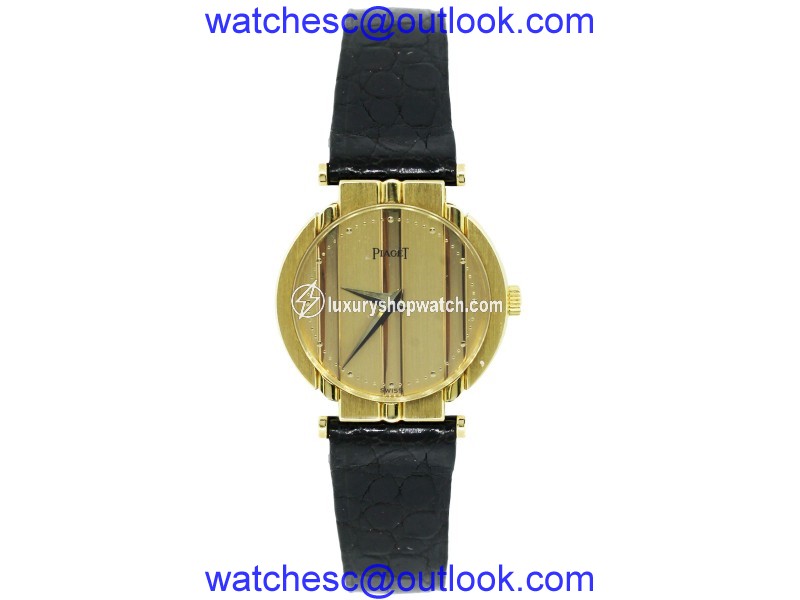 Piaget Polo 8263 18K Yellow Gold & Leather Quartz 25mm Womens Piaget