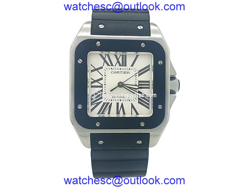 Cartier Santos W20121U2 Stainless Steel & Rubber Automatic 38mm Unisex Watch Other