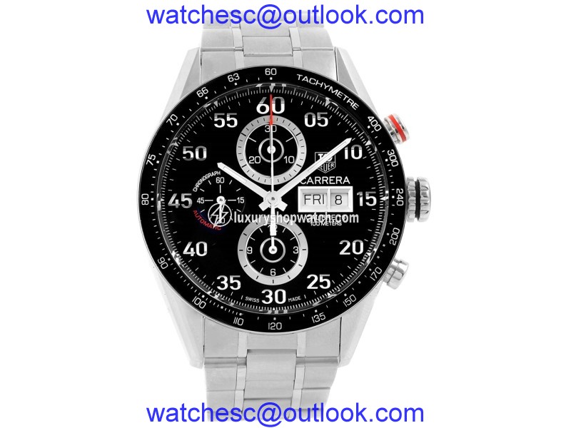 Tag Heuer Carrera CV2A10 Stainless Steel Black Dial Automatic 43mm Mens Watch Tag Heuer