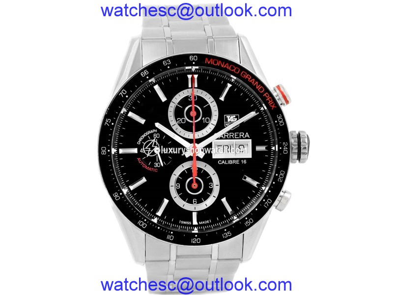 Tag Heuer Carrera Monaco CV2A1F Stainless Steel Black Dial Automatic 43mm Mens Watch Tag Heuer