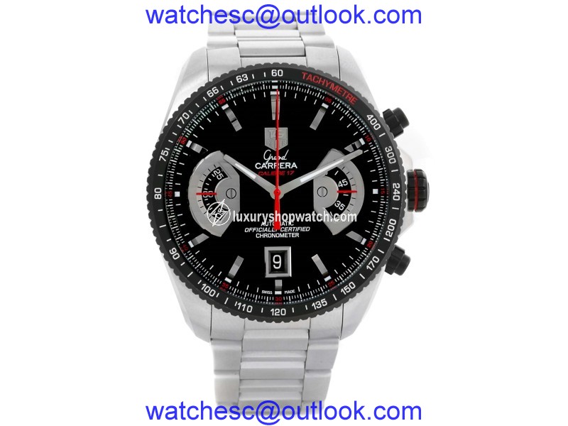 Tag Heuer Grand Carrera CAV511C Stainless Steel & Black Dial Automatic 43mm Mens Watch Tag Heuer