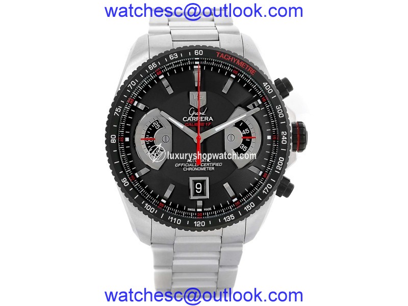 Tag Heuer Grand Carrera CAV511C Stainless Steel & Black Dial Automatic 43mm Mens Watch Tag Heuer