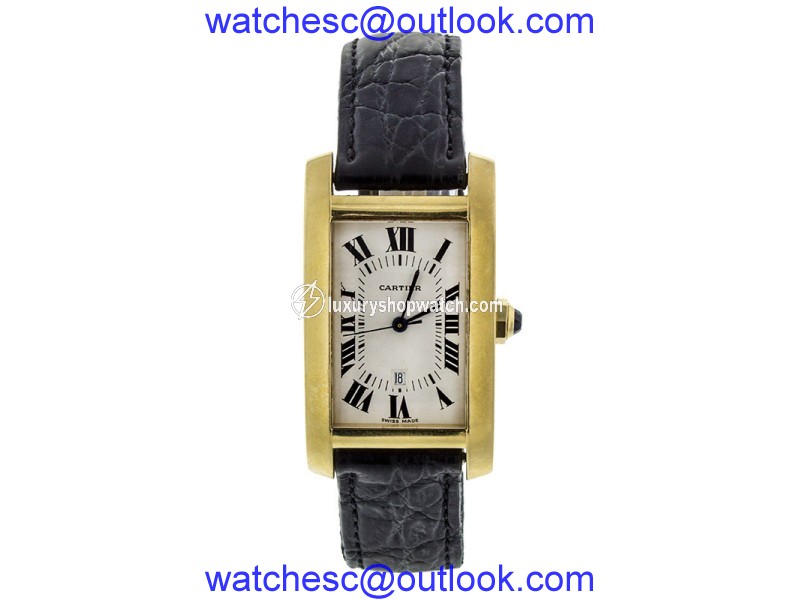 Cartier 18k Yellow Gold Tank Americaine Mens Watch W2603156 Cartier