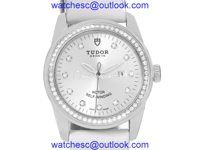 Tudor Glamour 53020 Stainless Steel White Diamond Dial 31mm Womens Watch Tudor