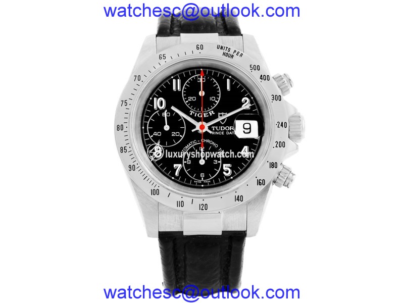 Tudor Tiger Woods Prince 79280 Stainless Steel Black Dial 40mm Mens Watch Tudor