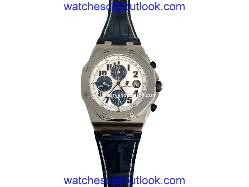 Audemars Piguet Royal Oak Offshore Chronograph Navy Model Stainless Steel & Alligator 42mm Watch Audemars Piguet