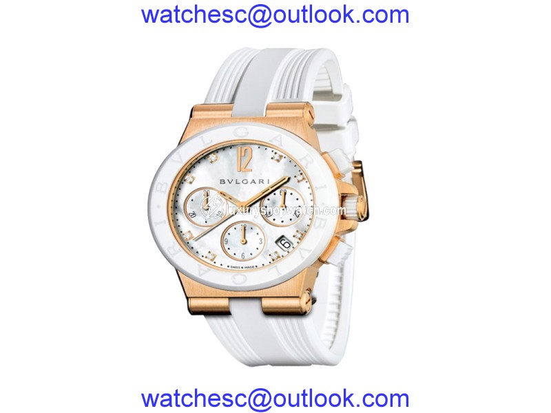 Bulgari Diagono 18K Pink Gold Chrono Ceramic 42mm Mens Watch DGP37WGCVDCH/8 Bulgari"