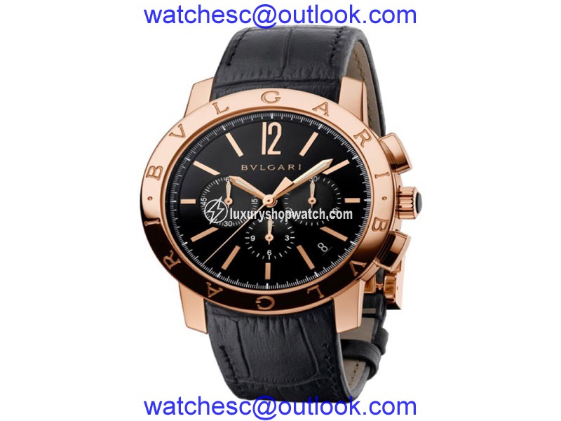 Bulgari Bulgari 18K Pink Gold Chronograph 41mm Mens Watch BBP41BGLDCH Bulgari"