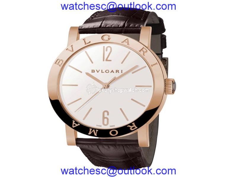 Bulgari Bulgari 18K Pink Gold Silver 39mm Mens Watch BBP39WGL/ROMA Bulgari"