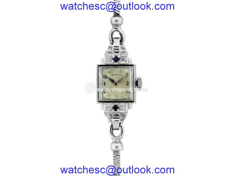 Hamilton 14K White Gold Vintage 14.30mm Womens Watch Hamilton